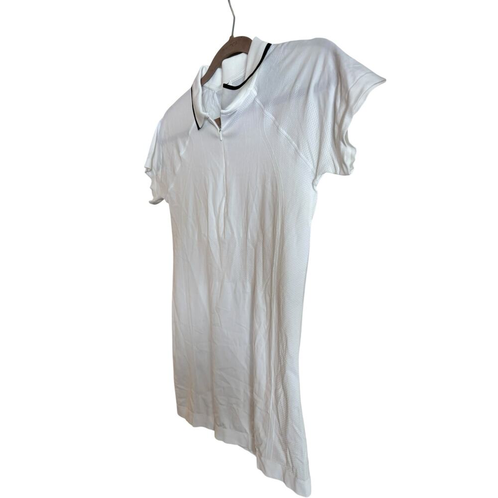 NWT Athleta Momentum Polo Tee White Seamless Top Small Golf Tennis Shirt - Picture 4 of 6